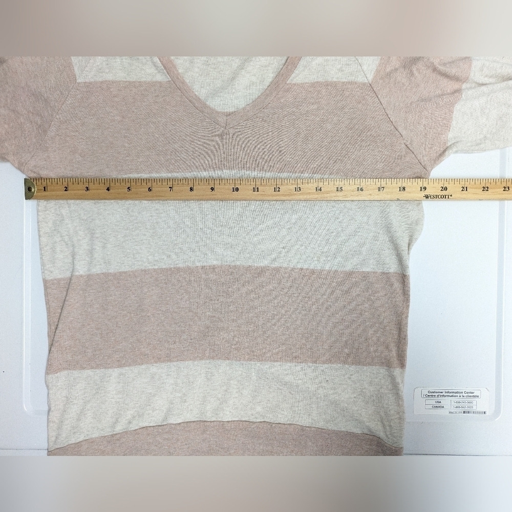 Aritzia TNA women's dusty pink soft knit long sleeve striped shirt size S - Picture 2 of 8